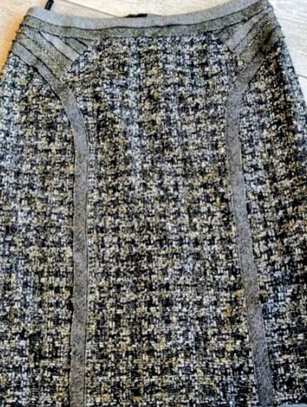 RARE Rena Lange 6/8 Tailored Fantasy Tweed Boucle Detail Peplum Gray Skirt Suit - Picture 10 of 14